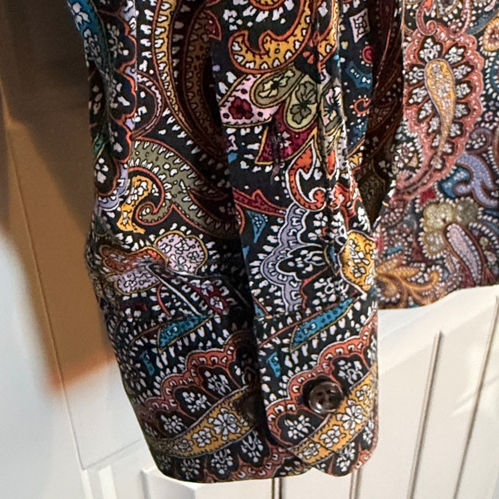 Tassel Elba 100% Cotton Paisley Long Sleeve Shirt in Excellent Condition. Nice! - Picture 4 of 7